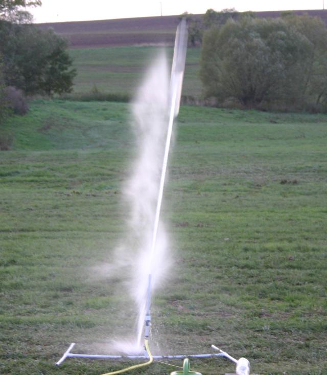 A water rocket being launched
